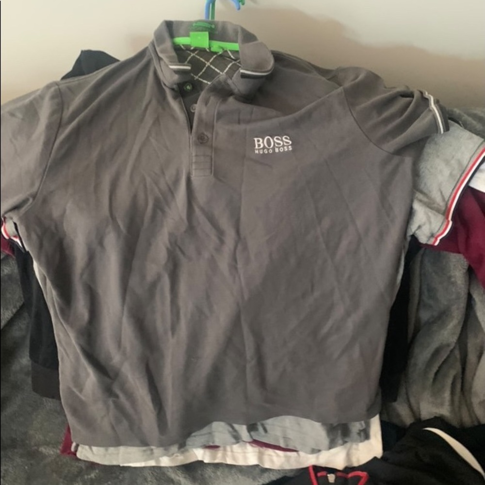 Hugo boss green polo shirt